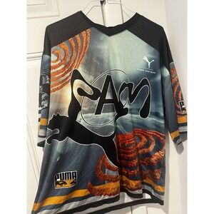 Puma‎ Perks And Mini AOP Hockey Jersey Shirt Sz L Oversized Multicolored Men's